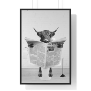 1 Cuadro Vaca Escocesa Humor del Baño