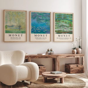 Setx3 Cuadros Impresion de Paisaje Monet