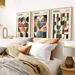 Setx3 Cuadros Bauhaus media century abstracto