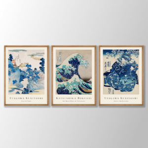 Set x 3 Cuadros Hokusai- decoracion japonesa