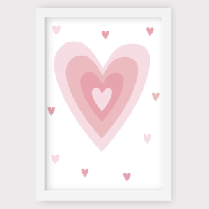 1 cuadro Corazon Rosado Infantil