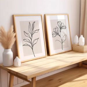 Set x2 Cuadros botanica lineal