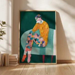 1 Cuadro Pintura Geometrica Mujer