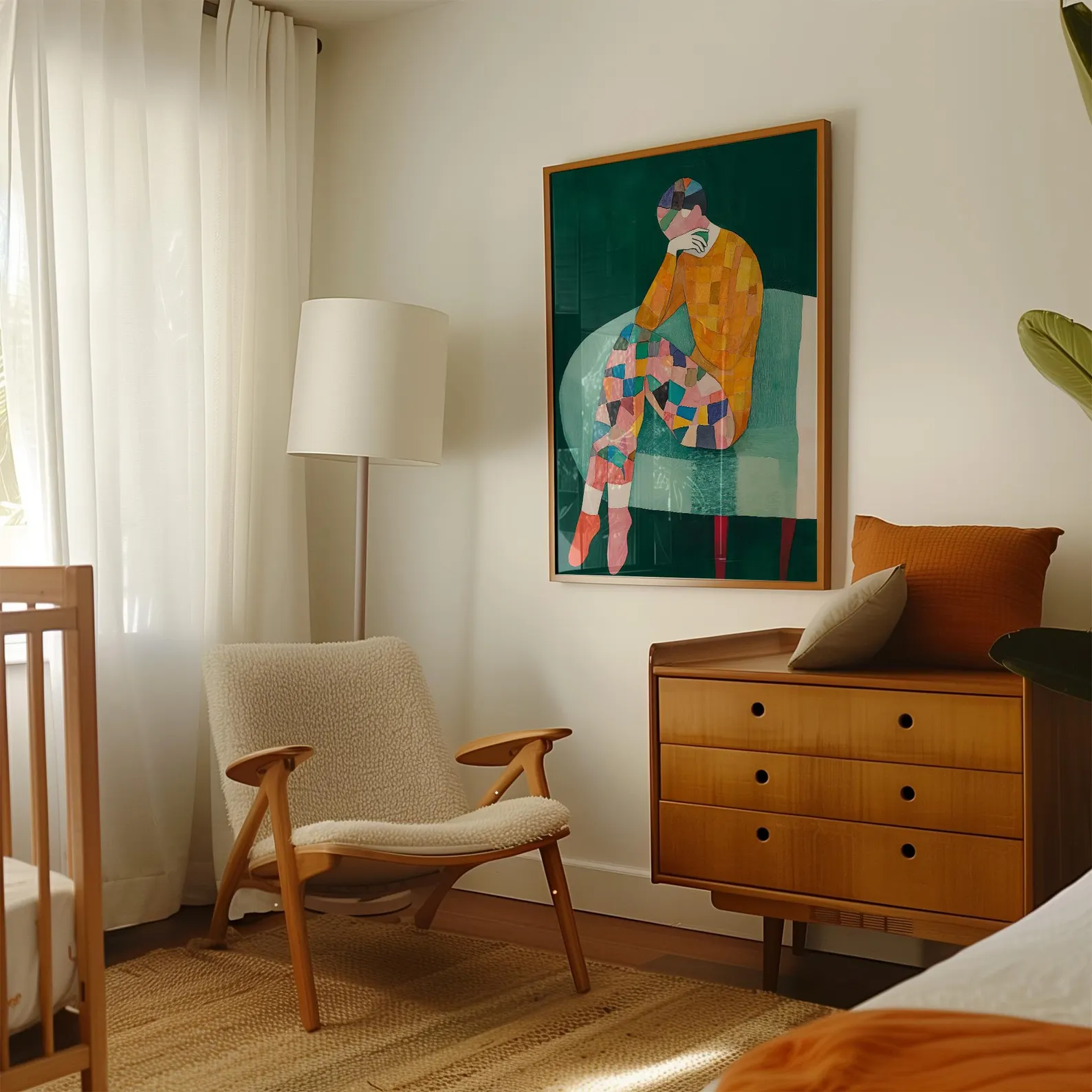 1 Cuadro Pintura Geometrica Mujer - Image 5